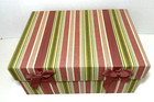 Storage Box With Lid Decorative With Bows Striped Multicolor Cardboard
