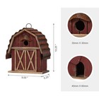 10 25  H Hanging Birdhouse Rustic Wooden Barn Garden Bird House For Outdoor