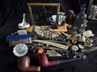 Quality Vtg Antique Junk Drawer Lot Watch Old Timer Knife Jewelry Pipes Bottles