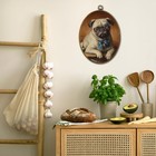 Qzqe Vintage Pug Oval Wall Art Decor Framed  Pug Gifts For Women Oval Canvas    