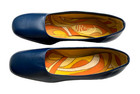 Nos Vintage 1960 s 1970 s Mod Women s Shoes - Navy Blue With Psychedelic Insoles