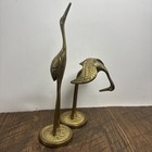 Vintage Mid Century Modern Brass Heron Figurines Pair Of 2