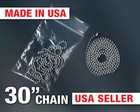 Ball Chain 30  Beaded Necklace Ballchain 2 4mm Silver Usa Dog Tag Army Military