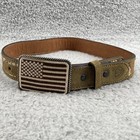 Ariat Western Belt Boy s Size 24 Brown Leather Digital Camo Flag Buckle Cowboy