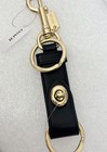 Nwt Coach Leather Trigger Snap Bag Charm Black Valet Key Ring Fob