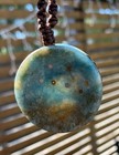 Superb Nz Fuschite Aotea Stone 18k Gold St  Silver Maori Matariki Anchor Disk