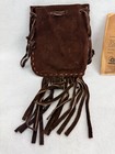 Vintage Tandy Sioux Leather Pouch With Fringe 4190 With Instruction Sheet
