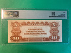 1937 Philippines National Bank 10 Pesos Washington Vignet E14197e P-58 Pmg Au 50