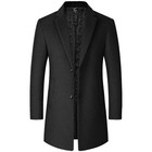 Trench Coat Men Autumn And Winter New Solid Color Long Woolen