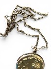 Antique W sb Art Nouveau Gold Filled Photo Locket Necklace Woman