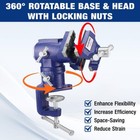 Workpro Portable Dual Jaws Table Vises 2 5  1 5  360   Swivel Clamp-on Bench Vise