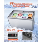 Uimoso Commercial Ice Cream Display Cabinet 13 1 Cu ft Gelato Freezer Machine