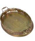 Vintage Brass Ornate Serving Tray 11 5  X 17  Bard India Grape Vine Border Heavy