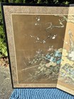 Rare Antique Japanese Meiji 4-panel Gold Leaf By  bu Screen 86x36 Signed Seigetsu
