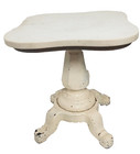 Antique 1920s Painted Wood   Iron Pedestal Marble Top Plant Stand Side Table 18 