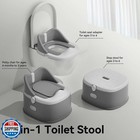 Rgkqsy 3 In 1 Toddler Potty Training Toilet Seat With Steps Ladder  Foldable 