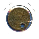 1848 Liberty Head Braided Hair Copper Large One Cent 1c Us Mint  57 Holed Coin