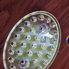 Clear Glass Flower Frog Manganese Glow 33 Hole 6 5  Long Vintage Rare