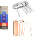 3 Piece Set Tongue Scrapers With Storage travel Case