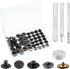 12 Set Snaps Button Kit  15mm Leather Snap Fasteners With 4 Install Tools  Metal