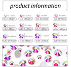 1440p Glass Crystal Flatback No-hotfix Rhinestones  Ss4- Ss30 34 Colors Usseller