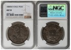 1880-so Chile Un Peso Condor Ngc Au53 Silver Crown Km 142 1