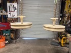 Vintage Mid-century Modern 2-tier Glass And Brass Chandelier You Get 2 Of Them