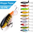 10x Fishing Lures Bait Whopper Plopper Topwater Floating Rotating Tail For Bass