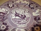 Antique Vintage Little America Wyoming Purple Souvenir Plate  Staffordshire 10 