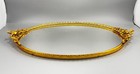 Vintage Gold Ornate Bird Flowers Oval Dresser Vanity Mirror Tray 18  X 9 