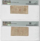 China Li Hsing Yu Private Issues 20 And 50 Cash Both Pmg15 Banknotes