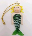 Glass Mermaid Ornament 3 Inch Coastal Nautical Holiday Decor Beach