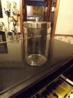 Medical Apothecary Glass Jar cannister W stainless Steel Lid  7 x4 -pre-owned