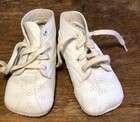 Vintage 1950 s White Leather Size 1w Mrs Day s Soft Sole Ideal Baby Shoe Booties