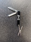 Vintage Estate Victorinox Swiss Army Pocket Knife Black With Interesting Logo