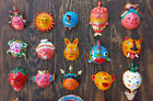 Set Of 25 Masks Coconut Shell Mexican Handmade Colorful Wholesale Folk Art Lot
