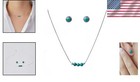 Adjustable Turquoise Necklace   Earrings Set In 925 Sterling Silver - Gift Ready
