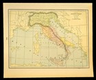 Ancient Italy Map 800 Bc To 222 Bc Old Original Magna Graecia Eturia Etruscans