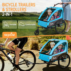 Sepnine 2-in-1 Kids Bike Trailer And Stroller With Suspension     Bike Trailer For