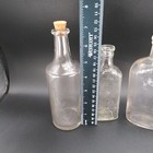 Lot Of 4 Antique Vintage Apothecary Medicine Cure Bottles Clear Pharmacy