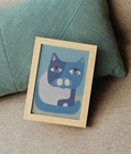 Art Prints  Wall Art  Cat Art Print  Naive Art  Folk Art