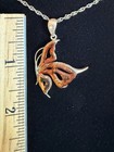 925 Sterling Silver Baltic Amber Butterfly Pendant  Sunning  Brand New