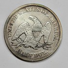1855 50c Seated Liberty Half Dollar 90  Silver Pre Civil War Rev Scratches  m289