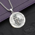 Mld 925 Sterling Silver Saint St Christopher Pendant Necklace Traveler Protector