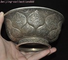 5  Old Chinese Tibetan Silver Dynasty Flowers Bird Totem Tea Cup Bowl Bowls