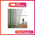 Aiyufeng 108 Inch Sage Green Sheer Window Curtains For Farmhouse  Rod Pocket Voi