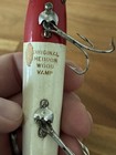 Vintage  Fishing Lure Heddon Wood Vamp Red Head White Body Painted Eyes 4 5 