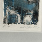 Vintage Triptych Miniature Dutch Abstract Intaglio Ea Artist Proof Ooak Signed
