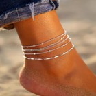 5pcs set Silver Ankle Bracelet Foot Chain Women Beach Jewelry Gifts Anklet L