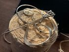 Antq  Solid Sterling Silver Hat Pin  Hair Stick   unusual  Hand Made Elegance